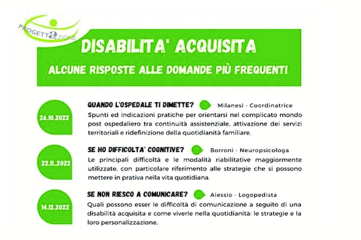 Disabilità acquisite: webinar gratuiti da ottobre 2022 a febbraio 2023